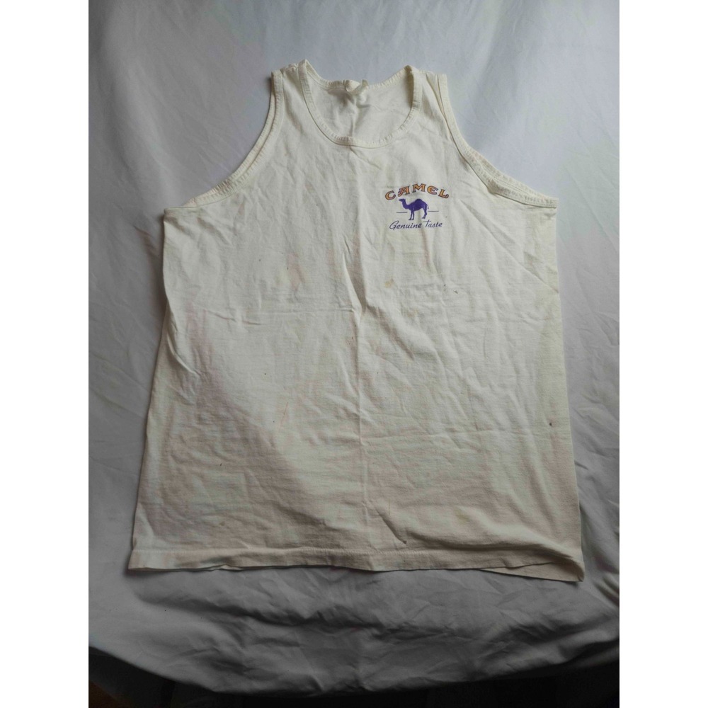 Vintage 1995 Camel Cigar Camel Shirt Mens Size XL White Sleeveless‎ Promotional